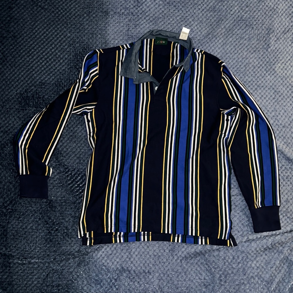 J crew Rugby shirt in stripe men’s large brand new with tag